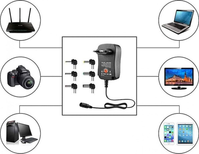 Adapter universal rryme Techly IPW NTS1000G2, 3–12V 1A 12W, USB 5V 2.1A, i zi