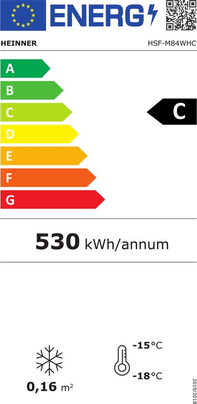 Ngrirës horizontal Heinner HSF-M84WHC, 84L, kapak xhami rrëshqitës, i bardhë