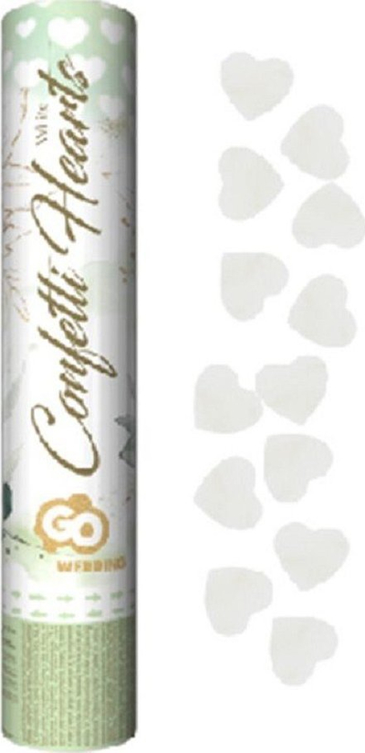 Konfet pneumatik Godan White Hearts, 30 cm, zemra të bardha