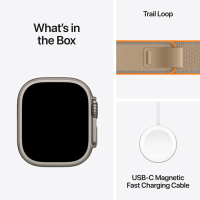 Apple Watch Ultra 4 Cellular 49mm Natural Titanium Case with Sand Trail Loop, S/M