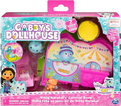 Set lodrash Gabby’s Dollhouse Kitty Narwhal’s Carnival Room, figurinë lodër, aksesore karnavali