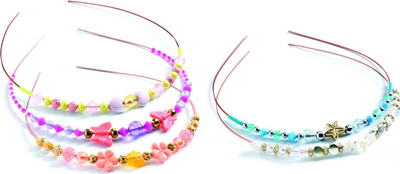 Set artizanal për diadema me rruaza DIY, 4 diadema, shumëngjyrësh