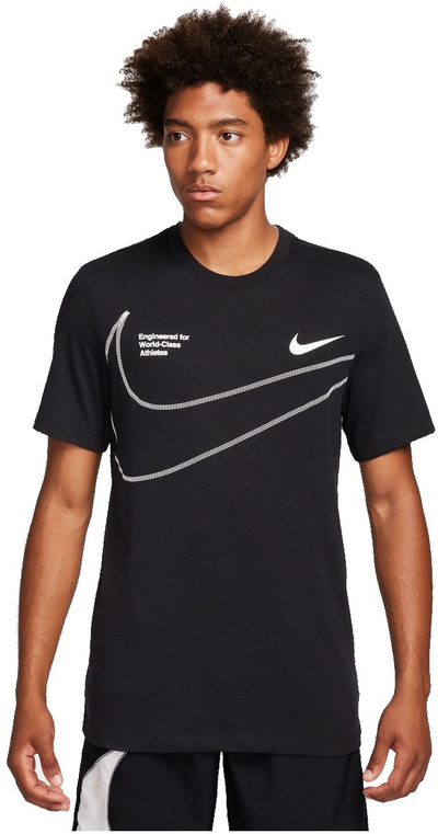 Bluzë trajnimi Nike Q5, me mëngë të shkurtra, Dri Fit, e zezë