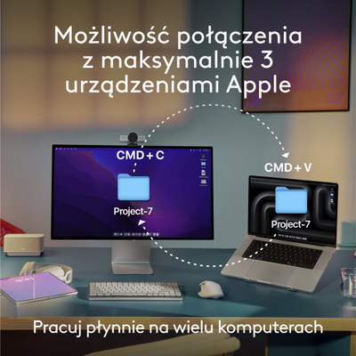 Tastierë Logitech MX, wireless, US INTL, e bardhë dhe e hirtë