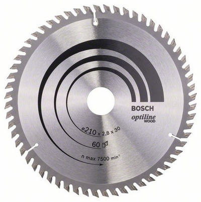 Fletë sharrë për dru Bosch Optiline Wood 210mm, 30mm, 60 dhembe