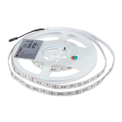 Shirit V-TAC LED RGB, 12V, IP20, i bardhë