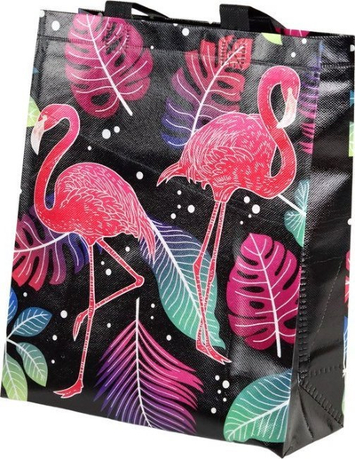 Qese dhurate Leantoys Flamingos, 30.5x24.5x10cm, e zezë
