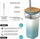 Gotë qelqi Quokka Mug me pipëz, 540ml, me pipëz inoksi, Teal Gradient