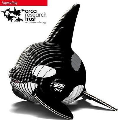 Model 3D Eugy Orca Sea Animal, lodër kartoni, për kalamoj, shumëngjyrësh