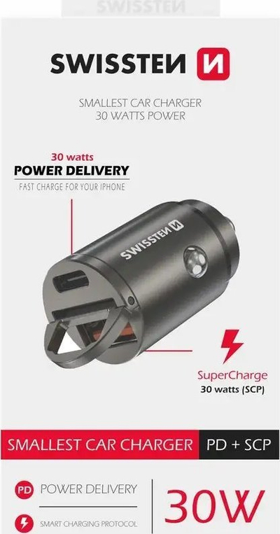 Karikues makine Swissten, 30W, USB C PD dhe USB, ngjyrë bakri