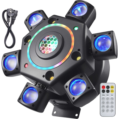 Ефект светло подвижен LIGHT4ME Cosmos 2, LED 7 во 1, DMX, црн