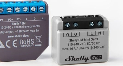 Matës energjie i zgjuar Shelly PM Mini Gen3, Wi‑Fi, 16A, i bardhë