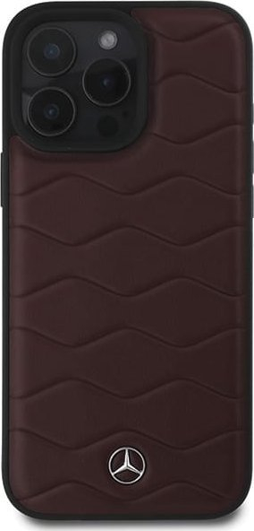 Kapak telefoni Mercedes MB Waves Leather për iPhone 16 Pro Max 6.9", lëkurë, i kuq