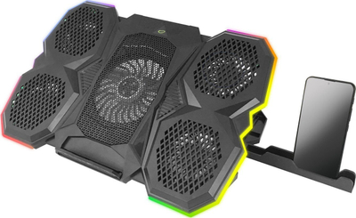 Mbajtëse ftohëse laptopi Esperanza Breva ECG107, 17", RGB, e zezë
