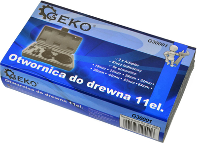 Сет кружни тестери за дрво Geko, 11 парчиња, 19-64mm