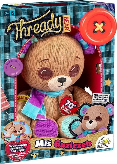 Arush pelushi interaktiv Cobi Orsetto Button Bear 23001, 36cm, për kalamaj 3–5 vjeç, ngjyrë kafe