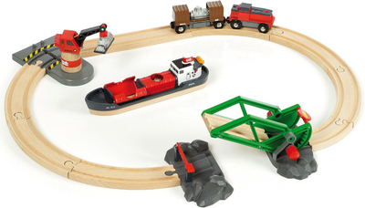 Set trenash BRIO Cargo Harbor, 16 pjesë, për fëmijë 3+, shumëngjyrësh