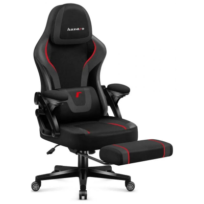 Karrige gaming Huzaro Force 4.6 Carbon, ergonomike, me mbajtëse për këmbët, e zezë