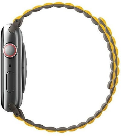Ремен Uniq Revix Reversible за Apple Watch, 42/44/45/49mm, силикон, маслинасто жолта и каки