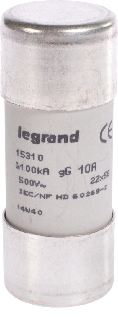 Siguresë cilindrike Legrand 15310, 10A, 500V, 22x58mm