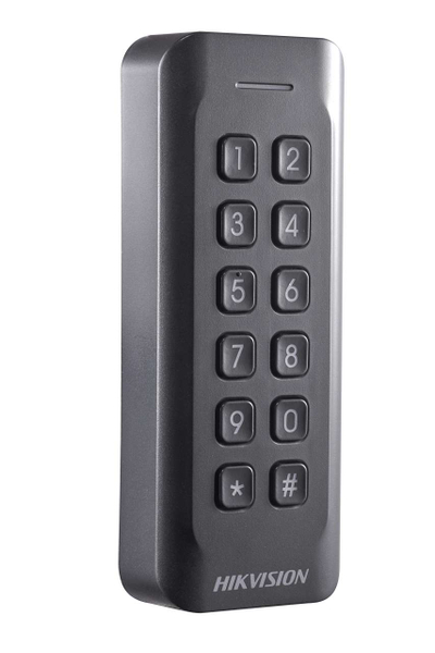 Lexues karte Mifare Hikvision DS-K1802MK, me tastierë, IP65, i zi