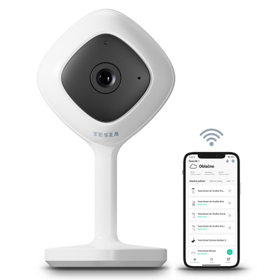 Kamera e mençur Tesla Smart Camera Mini Pro, WiFi, baby monitor, e bardhë