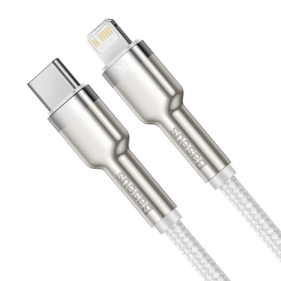 Kabllo Baseus, USB-C / Lightning, 1 m, e bardhë