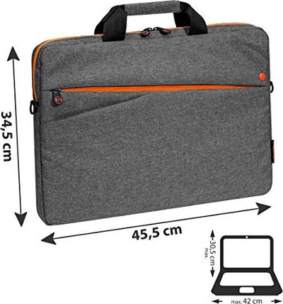 Çantë për laptop PEDEA Fashionable, deri 17.3", me rrip krahut, gri me portokalli