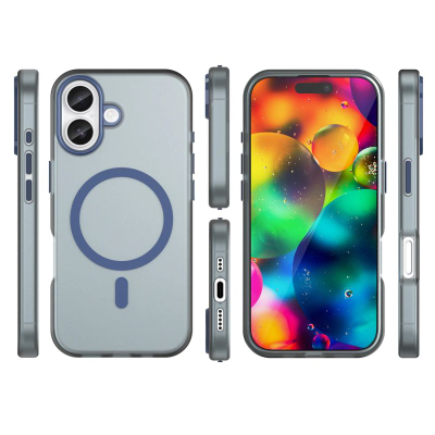 Futrollë magnetike Hurtel për iPhone 17, MagSafe, matte, blu