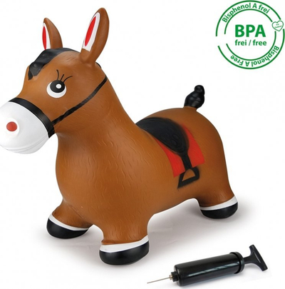 Коњ играчка скокач Jamara Hopping Animal Horse, со пумпа, кафеава