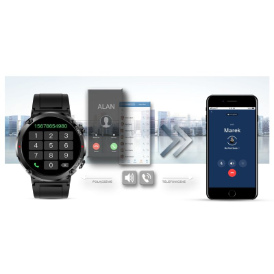 Smartwatch Gravity GT21-7, ekran 1.6", IP67, me rrip silikoni t'zi