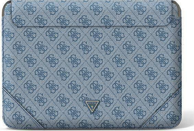 Mbulesë tablet/laptop Guess GUCS14P4TB, 13/14", lëkurë Saffiano, blu 4G Uptown Triangle
