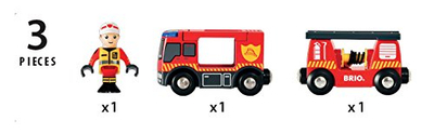 Lodër kamion zjarrfikës BRIO Rescue Emergency Fire Engine, me drita dhe tinguj, për fëmijë 3+
