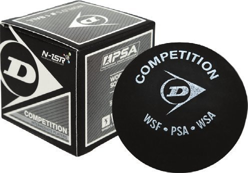 Top squash Dunlop Competition, paketim 12 copë, ngjyrë e zezë