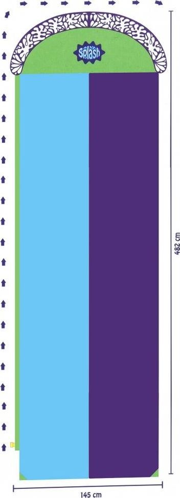 Rrëshqitëse uji dyshe Double Water Slide, 482 x 145 cm, lejla edhe turquoise