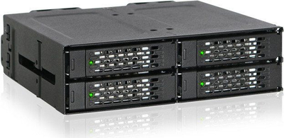 Kasetë disqesh Icy Dock MB699VP-B, 4x SSD NVMe U.2, 5.25", e zezë