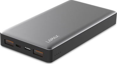 Powerbank Lamax, 15000 mAh, i zi / i hirtë