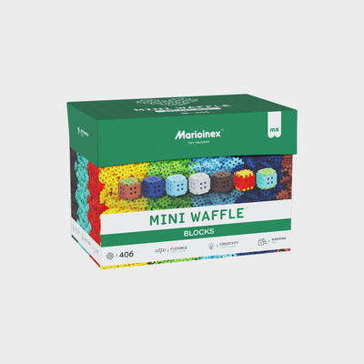 Lodër konstruktore Marioinex Mini Waffle Blocks, 406 copë, shumëngjyrëshe