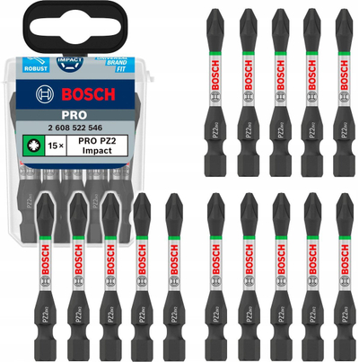 Set bit kaçavidash Bosch Pro Impact Control PZ2, 55mm, 15 copë