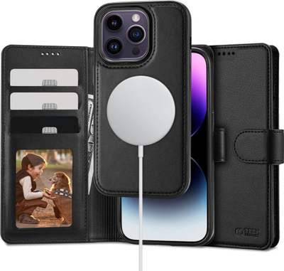 Këllëf-portofol Tech-Protect Wallet, MagSafe, për iPhone 15 Pro Max, i zi