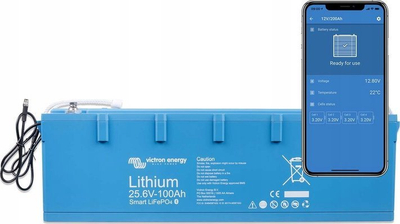 Bateri litiumi Victron Energy Smart LiFePO4 25.6V 100Ah, me Bluetooth, blu