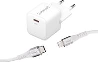 Karikues USB Intenso W30C GaN me kabllo C315L, 30W, USB C në Lightning, i bardhë