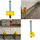 Set këmbësh rregulluese për nivelim pllakash, 10 copë, metal plastike, të verdha
