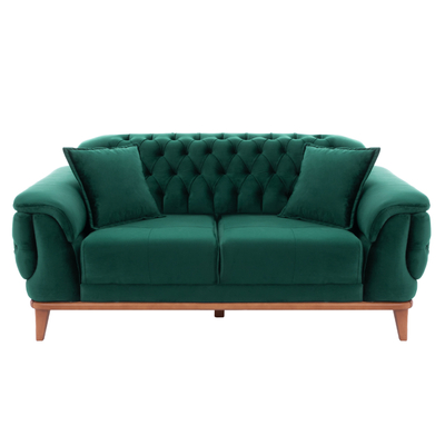 Kanape krevati Bennington HM3250.13, 2 vendëshe, 180x95x80 cm, jeshile e errët