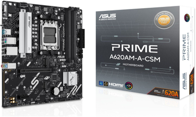 Pllakë amë ASUS Prime A620M A-CSM, DDR5, PCIe 4.0, e zezë