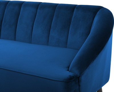 Divan 3-ulës Beliani Alsvag, kadife, 191 cm, blu navy