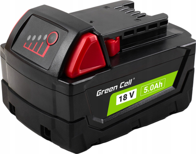 Bateri për vegla pune Green Cell M18 B5 GC PTML18V5, 18V, 5.0Ah, e zezë