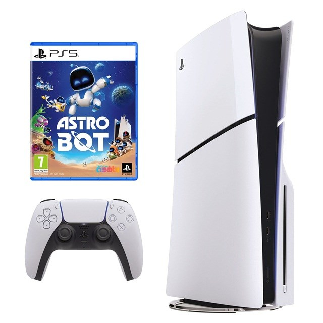Konzolë Sony PlayStation 5 Slim Disc, Astro Bot Bundle 1TB, e bardhë