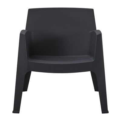Karrige lounge HM SLEEK HM6365.02, polipropilen, për ambient të jashtëm, e zezë
