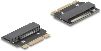 Adapter M.2 Delock 64342, Key B+M në Key M, për SSD SATA NVMe, i zi